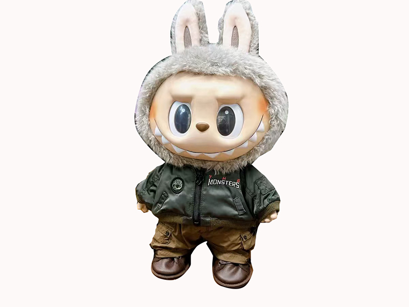1:1 Outsize Limited Edition 40cm 24D Eyeball Plush Vinyl Face Stuffed Labubu Doll With Card, Clothes, A Hat