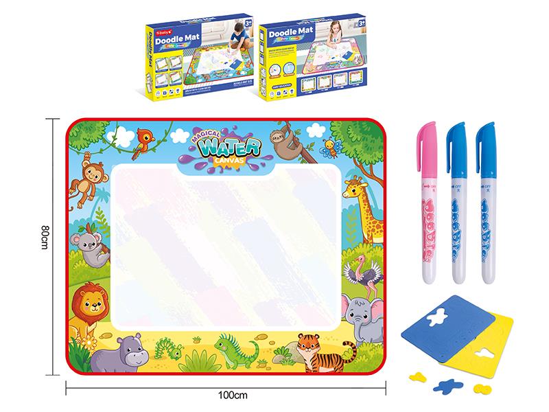 Animal World Water Canvas Doodle Mat