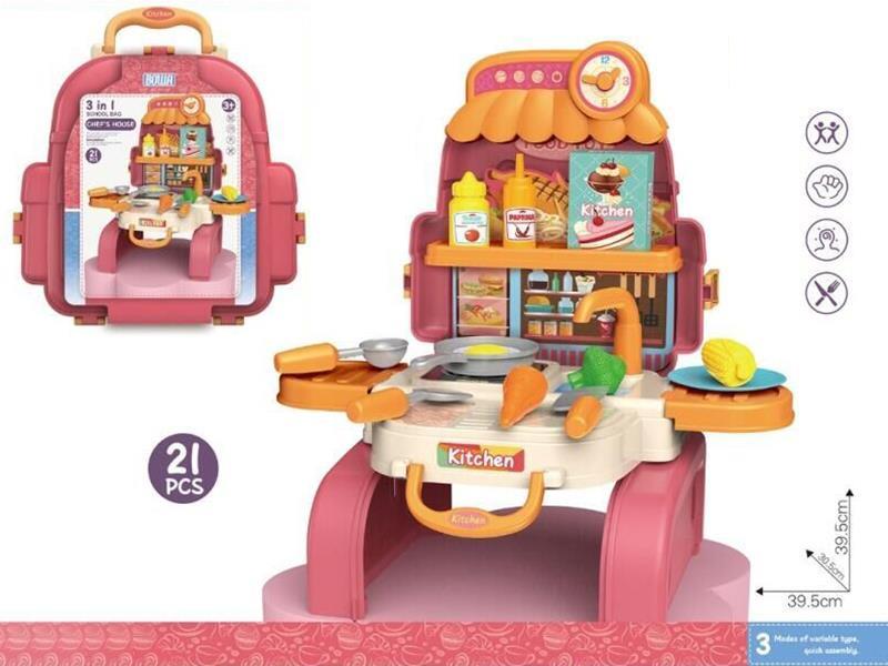 3 In 1 School Bag Kitchen Set 21pcs