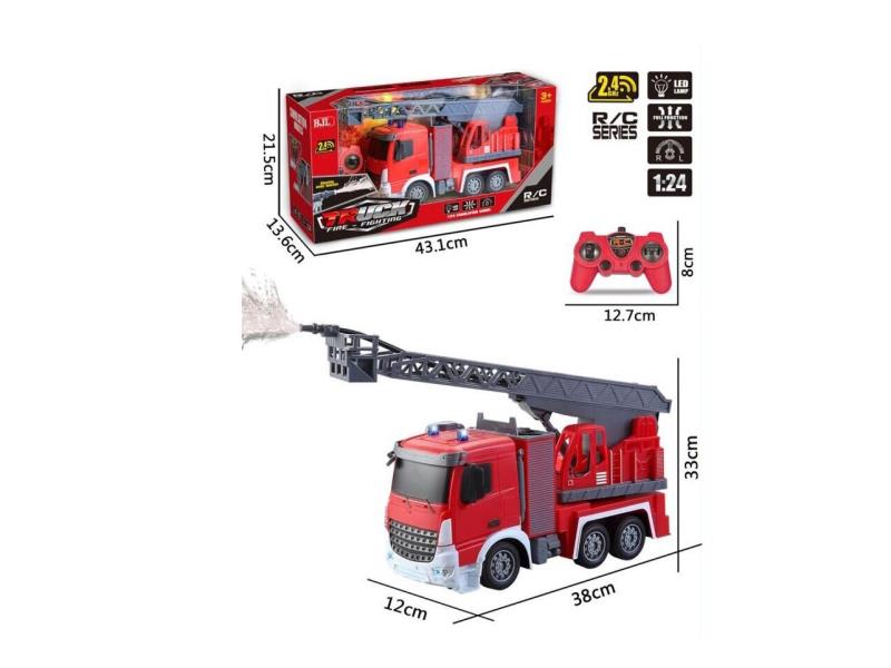1:24 Seven-Channel 2.4G Frequency Remote Control With Lighting Fire Sprinkler Ladder Truck