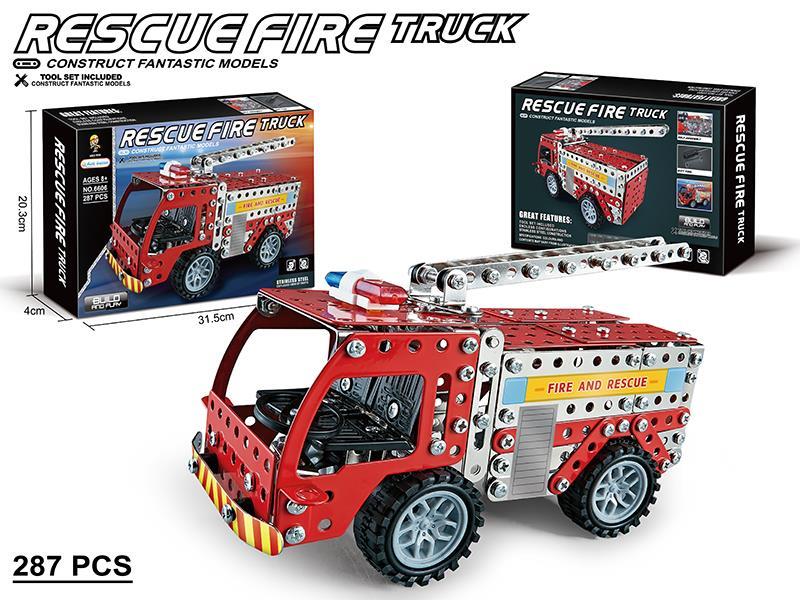DIY Assembly Metal Fire Engine 287pcs