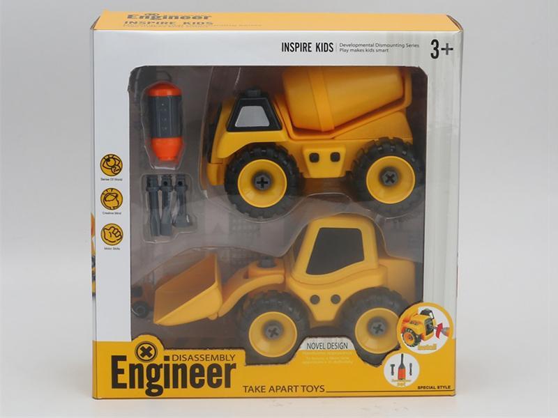 2PCS DIY  Engineering Truck