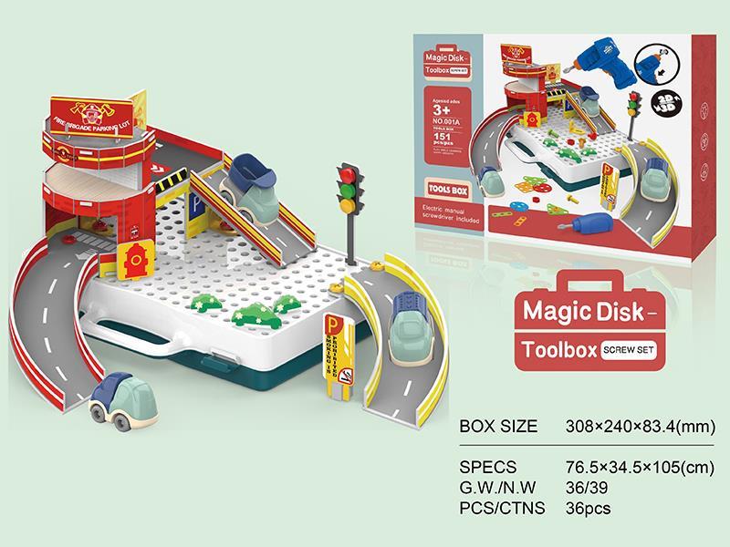 Screw Set Toolbox DIY Parking Lot(Fire Control)184PCS