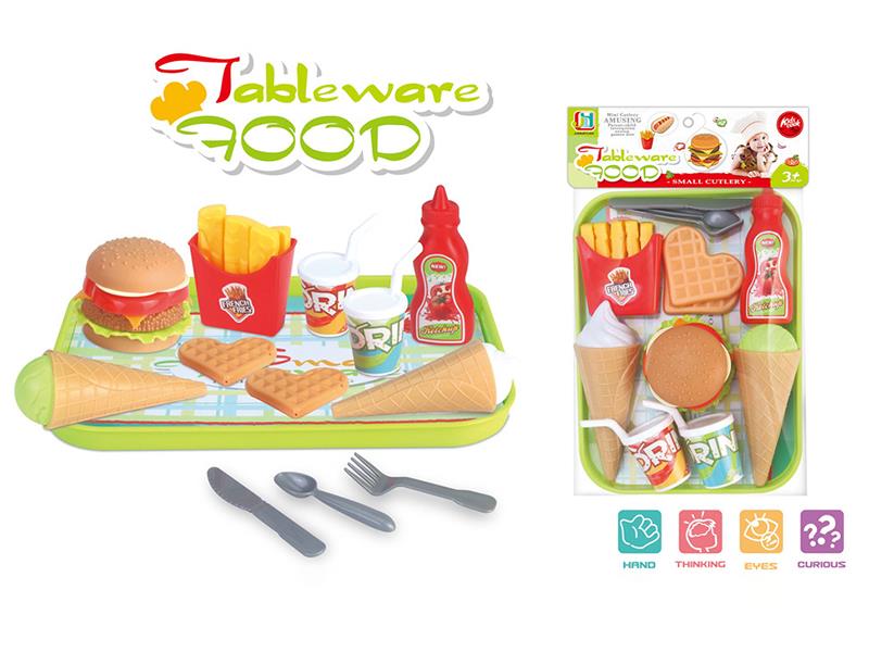 Hamburger,French Fries,Ice Cream, Cookie Simulated Food Set