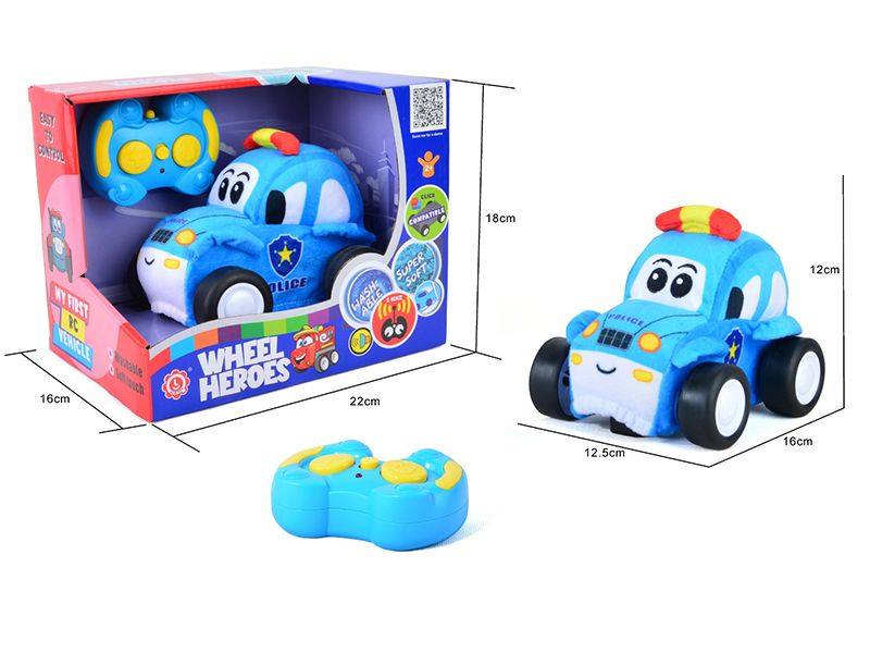 2.4G Remote Control Plush Music Police Car(With Building Block Feature)