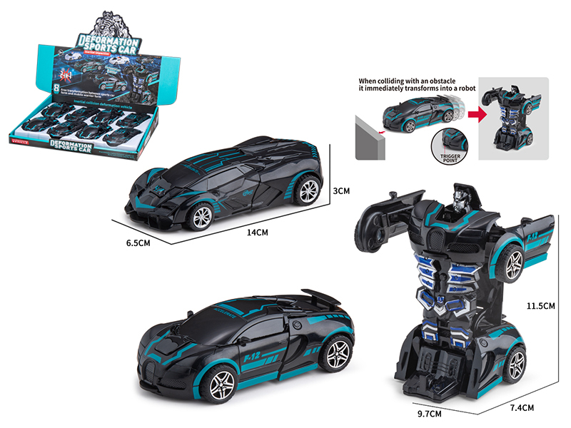Friction Crash Deformation Bugatti Racing Cars 8PCS