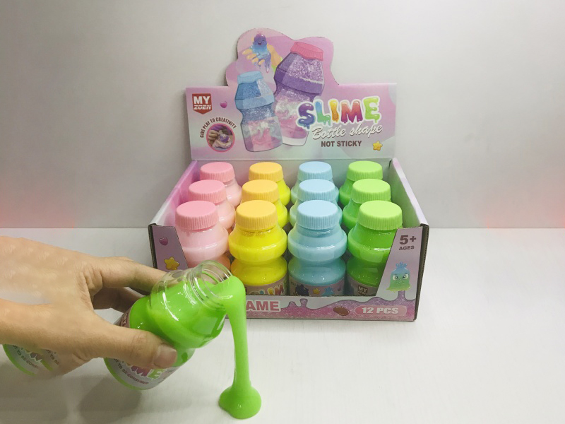 Slime Snot Sand Gel Fake Water Yakult Bottle Macaron Color