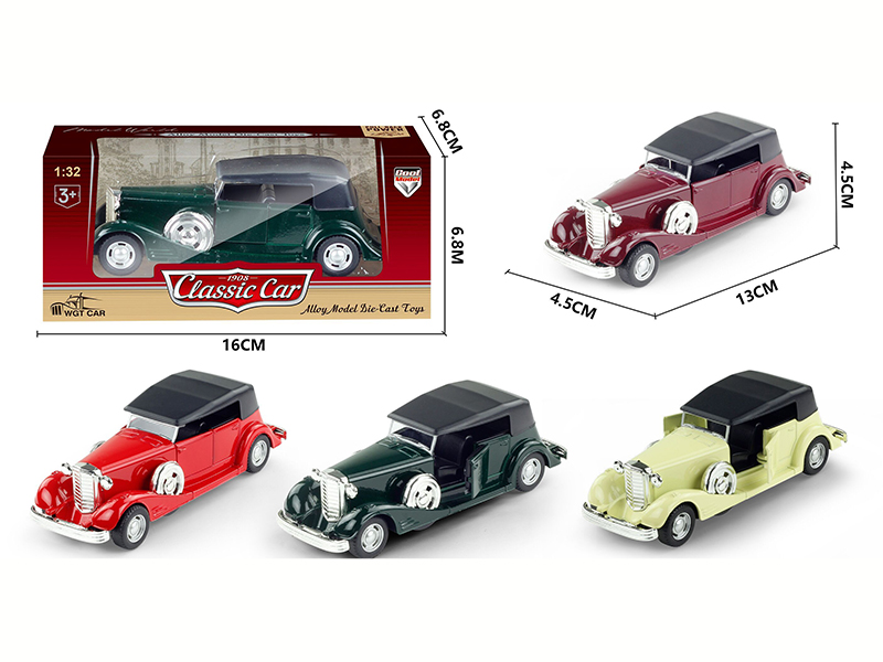 1:32 Alloy Pull Back Simulated Vintage Car - Cadillac