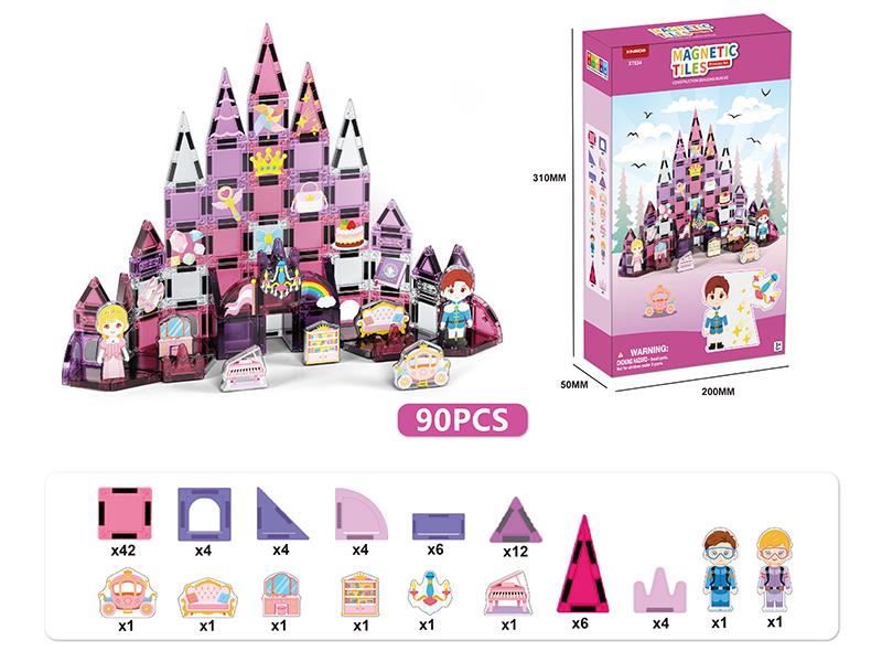 Princess Theme Magnetic Building Blocks(3.75 Mini Size) 90pcs
