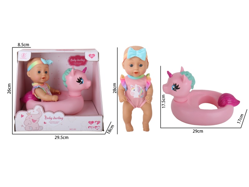 12-Inch Ic-Free Full-Body Rubber Doll All Full-Body Rubber Unicorn