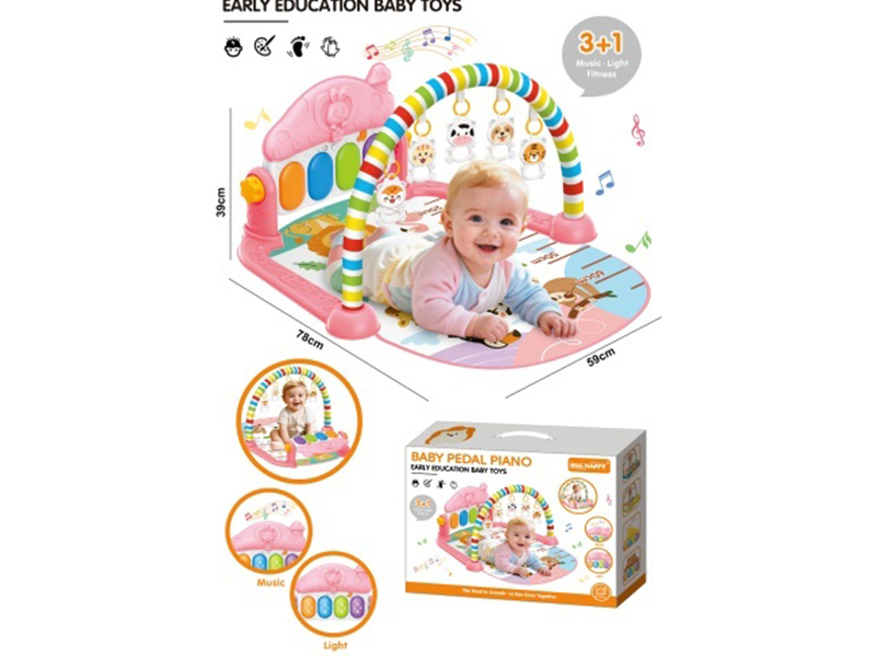 Baby Fitness Frame Mushroom House Pattern Pedal Piano (Requires 2*1.5V