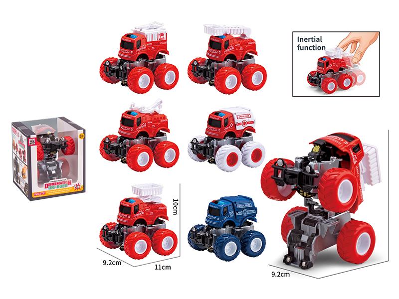 Friction Crash Deformation Off-Road Fire Engine 1pcs