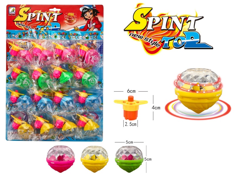 Windup Top Toy With Light