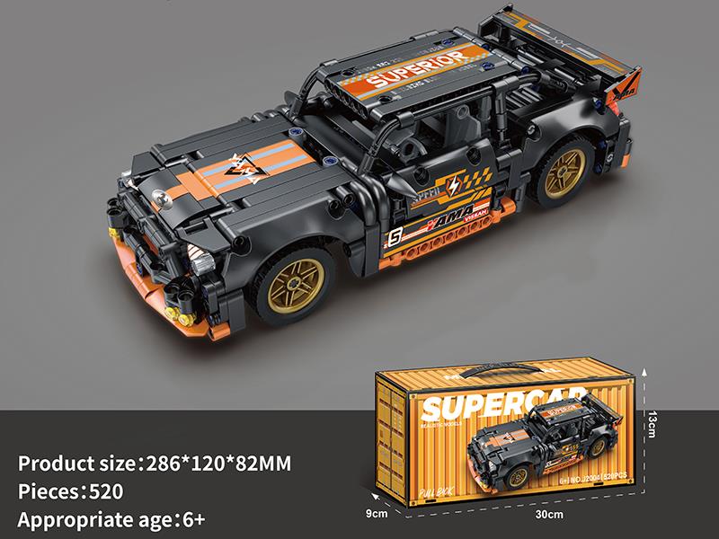 1:18 Pull Back Mustang Supercar Building Blocks 520pcs