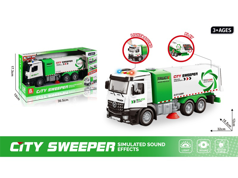 1:16 Sound And Light Inertial Openable Sweeper (Package 3*Ag13)