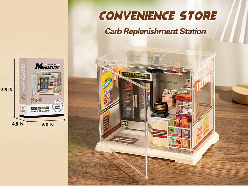 Convenience Store Carb Replenishment Station DIY Miniature Scene Toys 92pcs