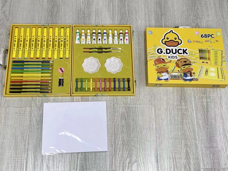 Little Yellow Duck 68Pc Brush, Watercolor Pen, Stationery And Painting Set