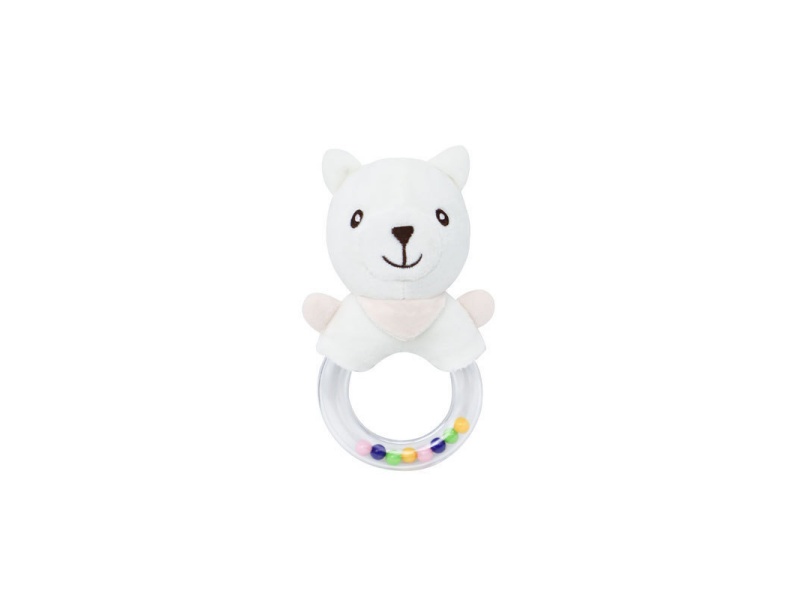 White Bear Baby Soothing Plush Hand-Cranked Bell