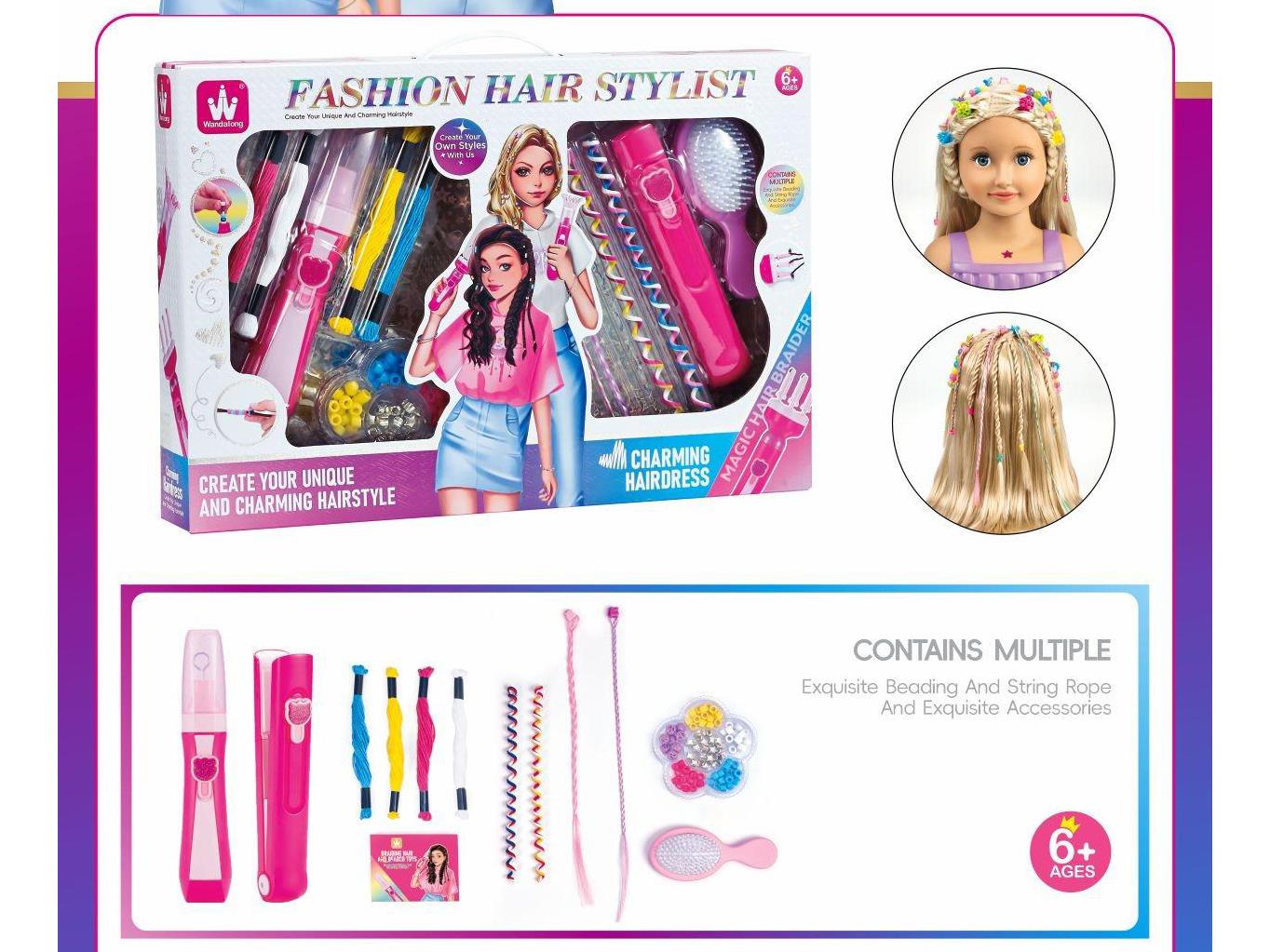 House Play Toys - Hair Knitting Toys - Hair Clips + Braided Ropes