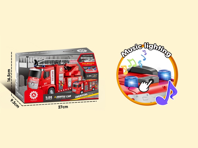 Inertial C Car Sound And Light Fire Ladder Truck