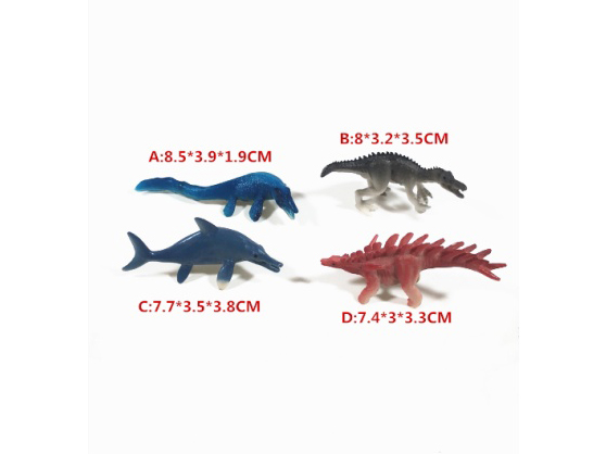 Four Low-End Mini Dinosaurs (A Mosasaurus +B Crocodylomorphus +C Ichthyosaur +D Kentosaurus) Are Low-End