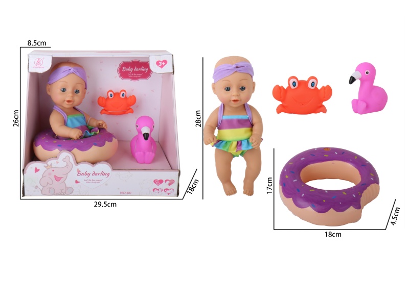 12-Inch Ic-Free Full-Body Rubber Doll All Full-Body Rubber Swimming Ring