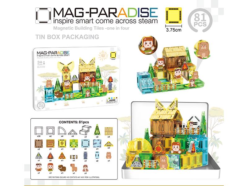 Primitive Tribe Mini Magnetic Building Blocks 81PCS