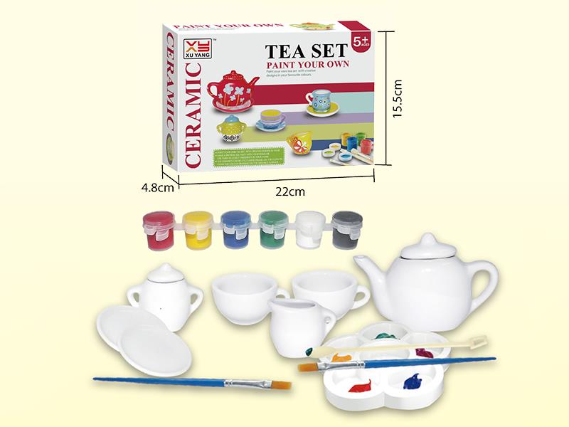 DIY Coloured Drawing Tea Set 14pcs