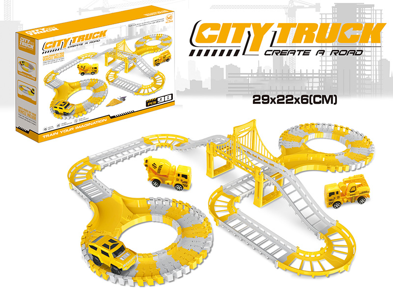 B/O Engineering Rail Car(Without Glow-In-The-Dark, 98PCS)