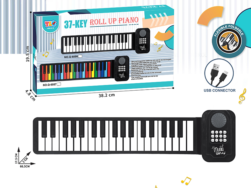 37-Key Roll Up Piano With USB Cable