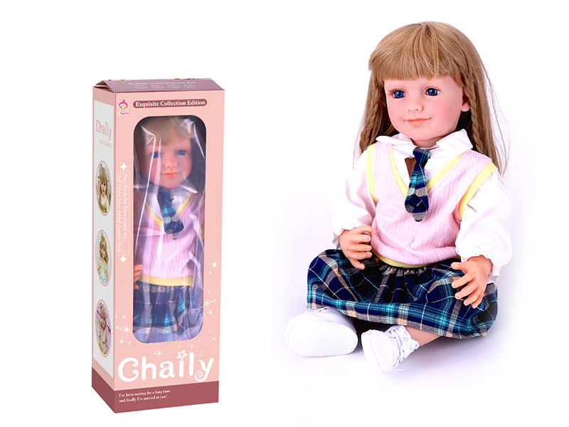 55CM Soft Glue Reborn Baby Doll(Wig Sheath)With Diaper, Birth Card