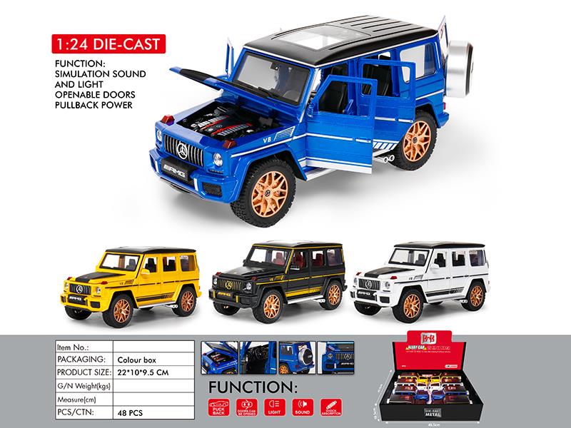 1:24 Mercedes-Benz G63 Alloy Car Model(6 Door Opening, Pull Back, Sound And Lights)
