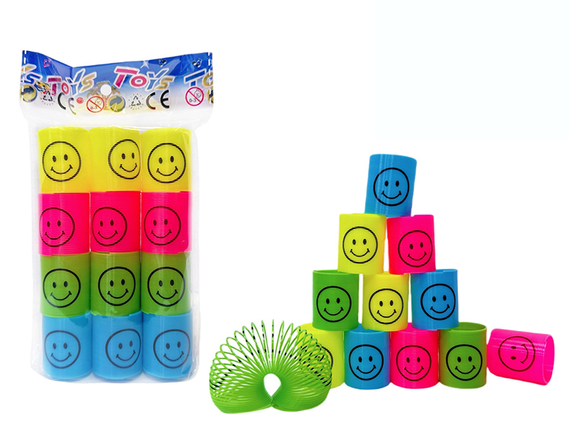 Mini Solid Color Smile Face Rainbow Spring Toys 12pcs