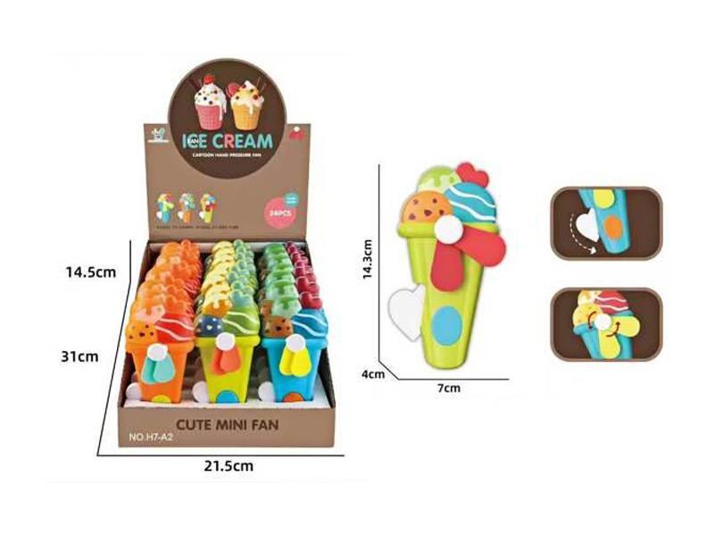 24PCS Hand Pressed Ice Cream Fan