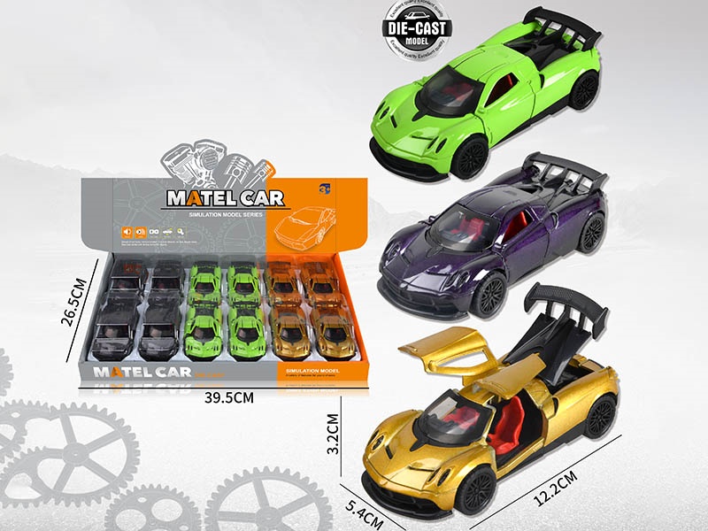 1:36 Pull Back Alloy Sports Car With Sound And Lights(3 Doors Can Open)