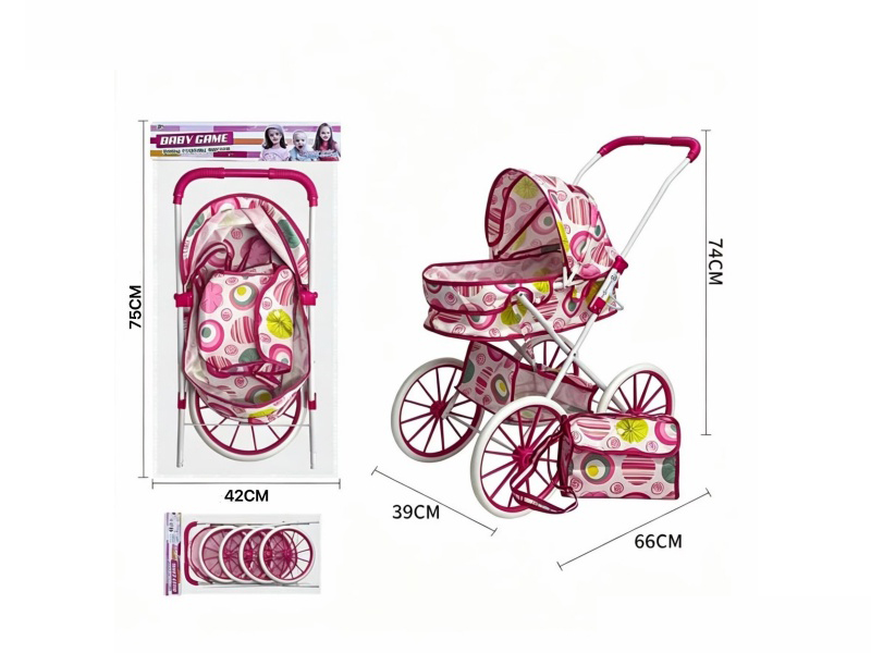 Thick Cloth Iron Stroller Toy(Small Wheel)