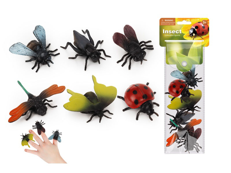 Six Simulated Solid Finger Insects
