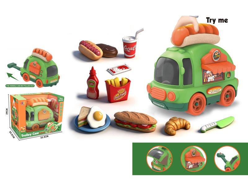 Play House, Pull Rod Storage, Roller Coaster With Lights And Music (Hot Dog Cart)