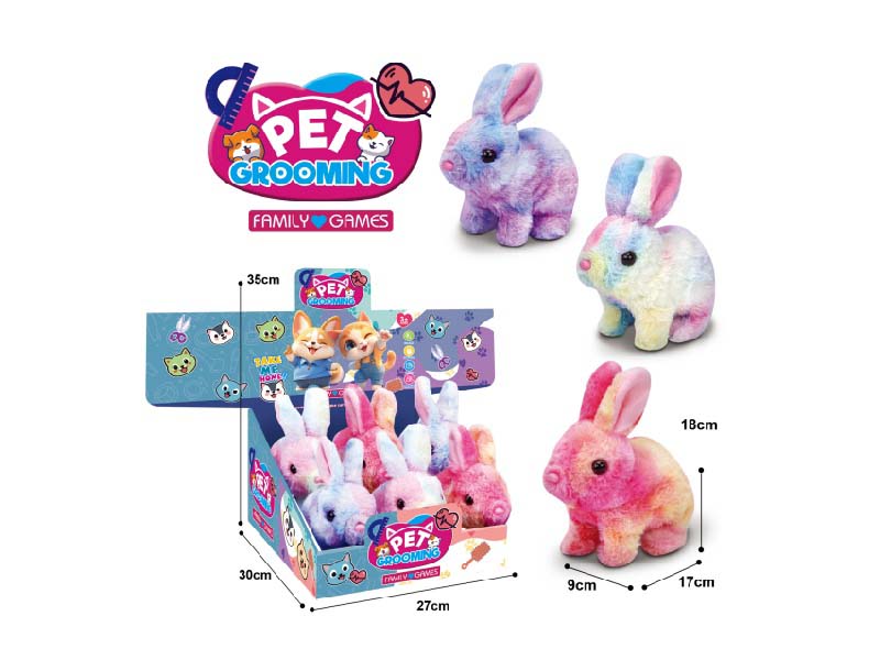 B/O Plush Colorful Rabbits (6 Each)