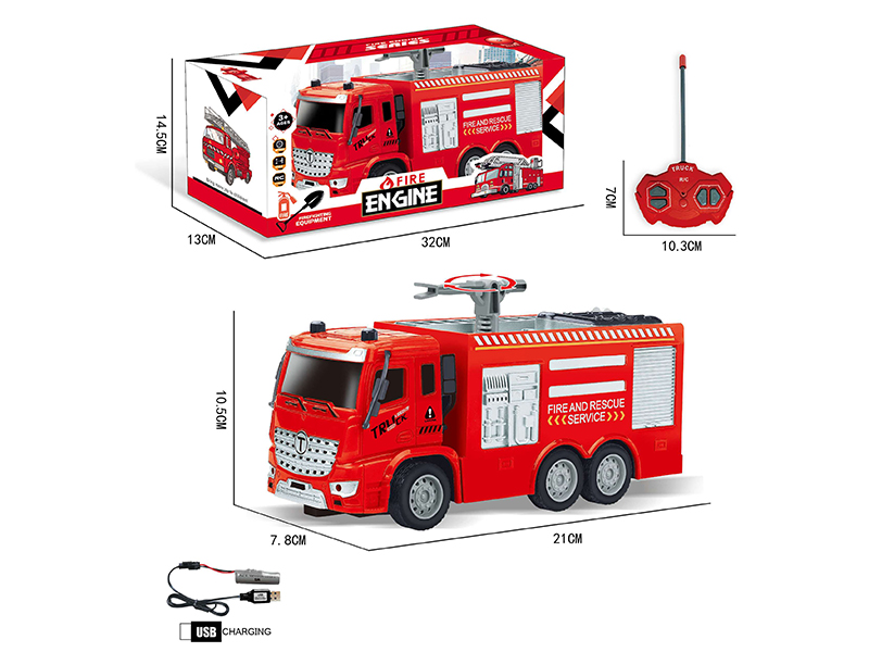 1:30 4CH Remote Control Fire Engine