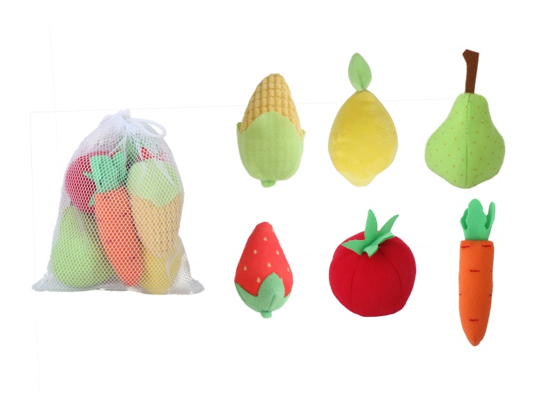 Fruits (Corn, Lemon, Pear, Strawberry, Tomato, Carrot) 6-Piece Set