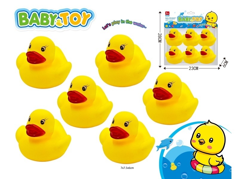 A pack of 6 rubber-lined water-playing ducks