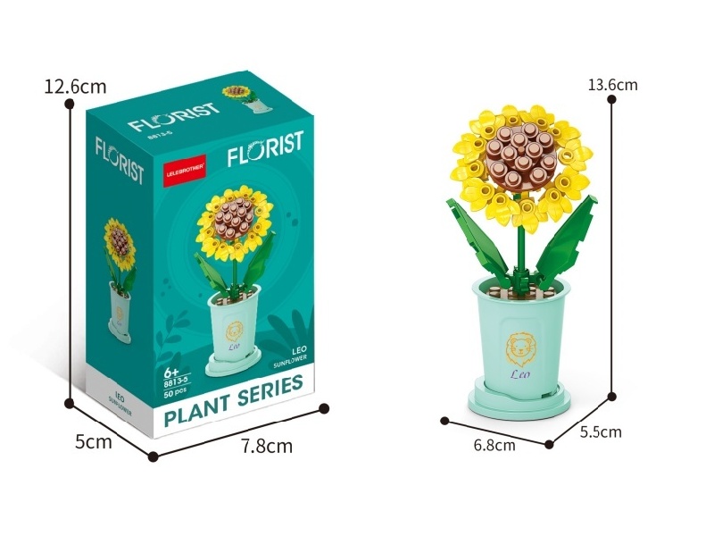 Leo Sunflowers Building Blocks 50Pcs