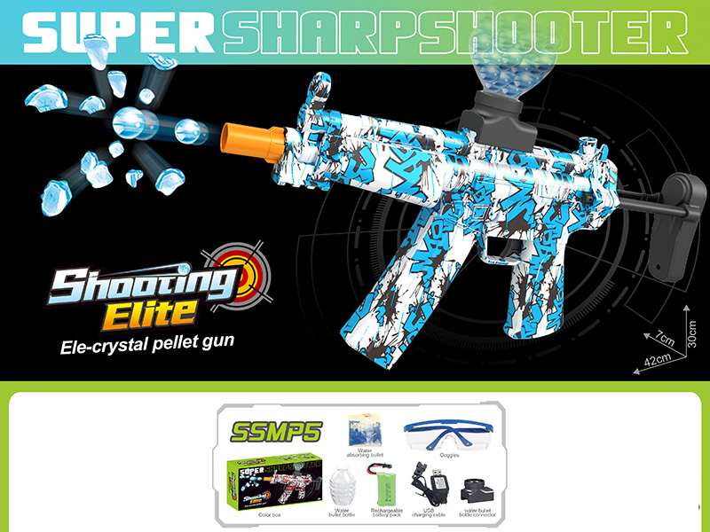 Telescopic MP5 Water Bullet Gun + Gun's Butt