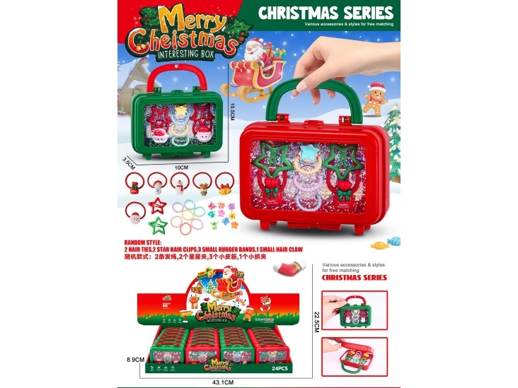 Christmas Girl Accessories Set, Children'S Hair Accessories, Hair Clips, Hair Ties