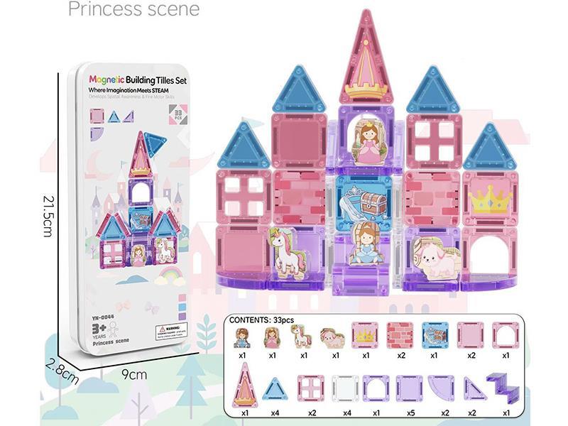 3.75cm Princess Scene Magnetism Building Blocks 32pcs