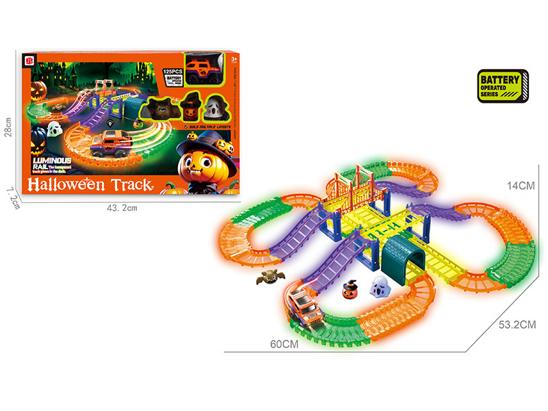 Electric Halloween Glow In The Dark Track Toys