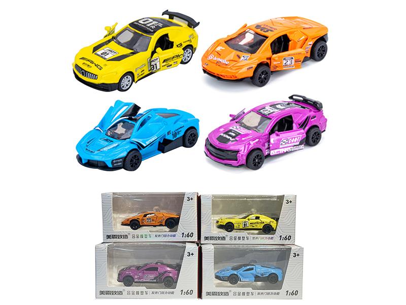 1:60 Pull Back Alloy Racing Car(Can Open The Doors)