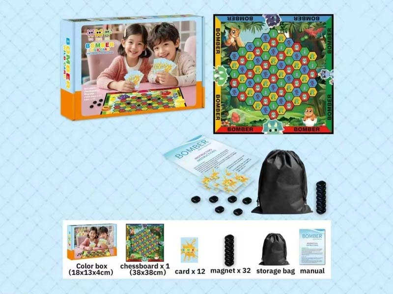 Dinosaur Magnet Battle Game (Card-themed thickened Cloth Chessboard)