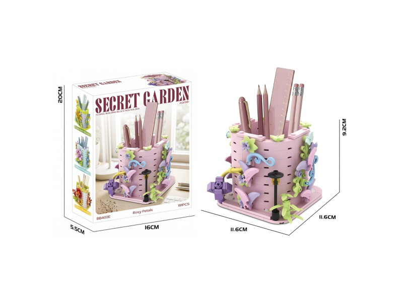 Diy Building Block Pink Rose Language 191 Pieces